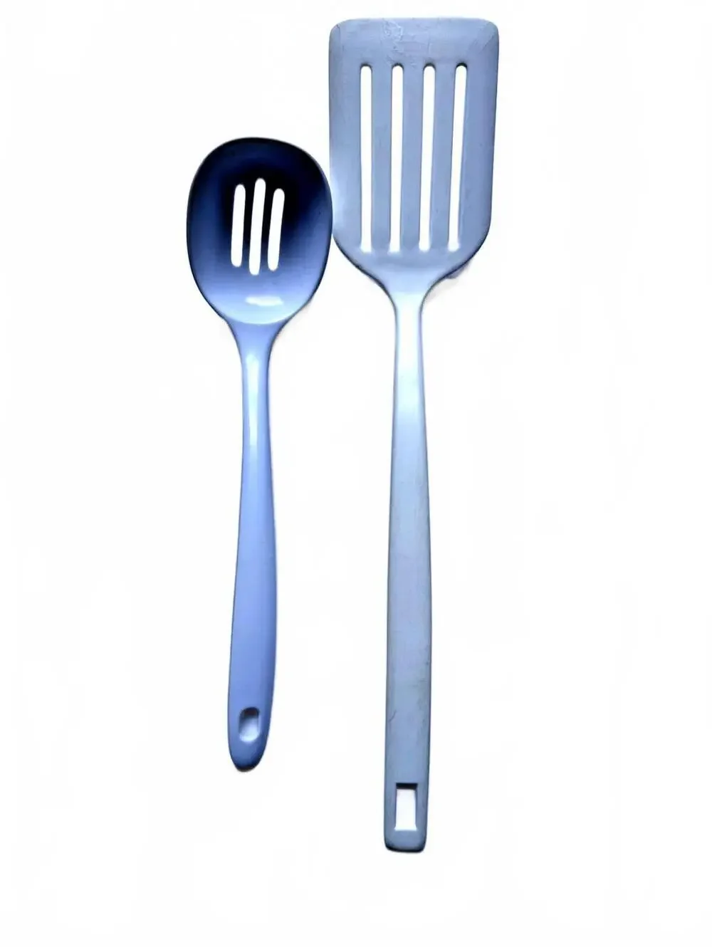 Vtg Melamine Ware  Slotted Turner Wide Spatula & Spoon White Utensils Lot, long